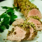 Fennel and Garlic Crusted Pork Roast with Quince Compote